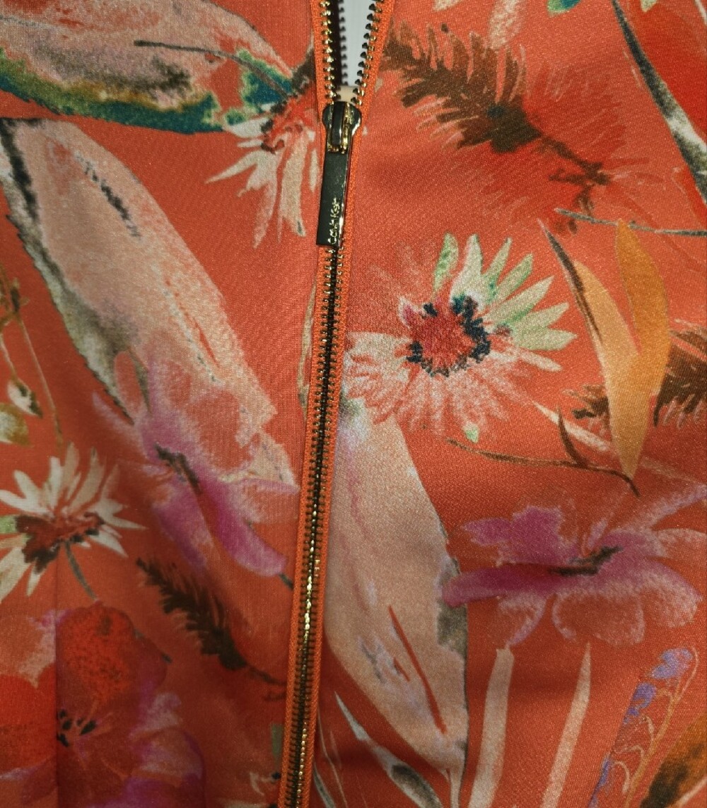 Calvin Klein Floral Sheath Dress in Coral Size 6 - Picture 4 of 6